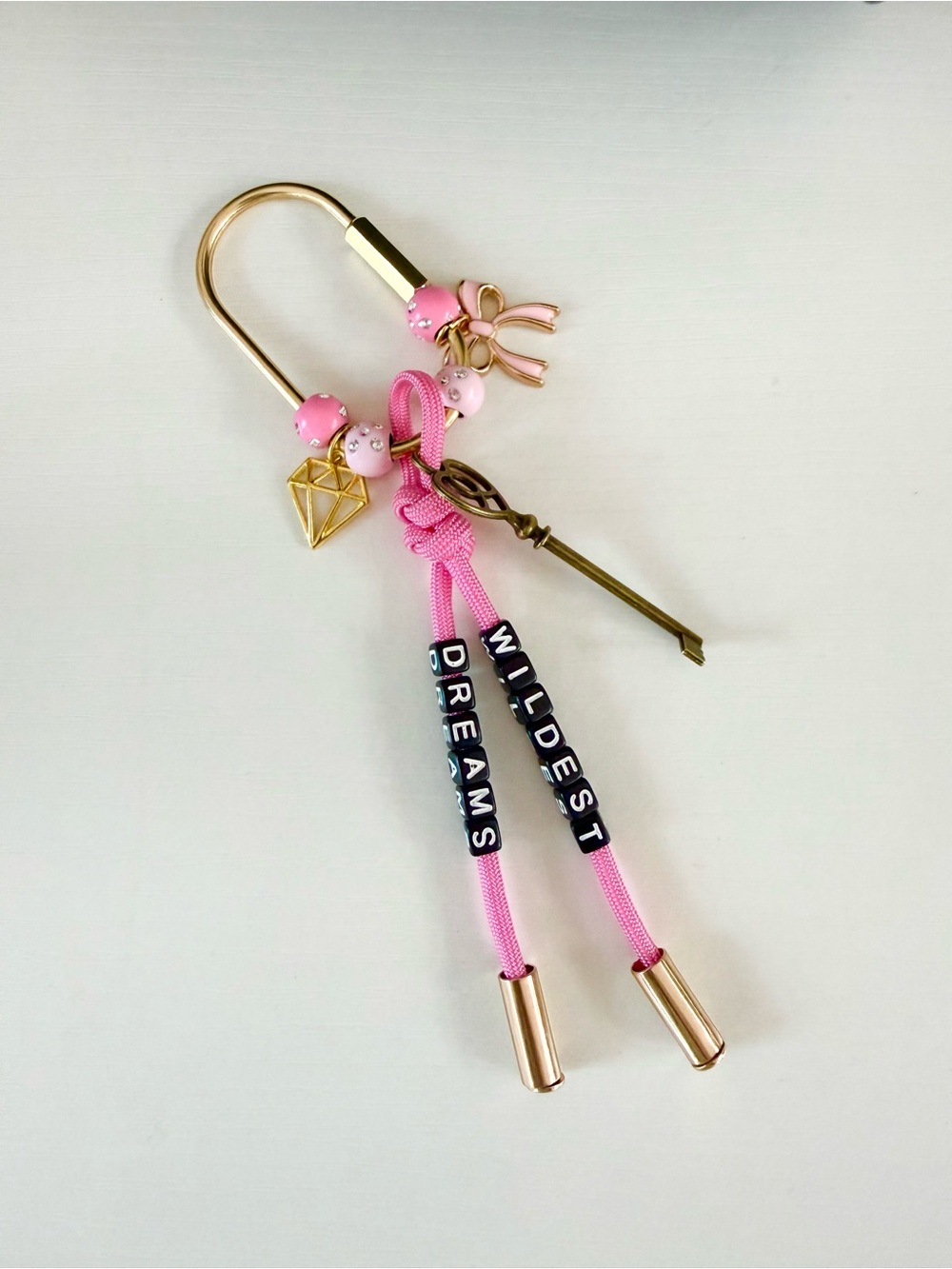 NEW Handmade Wildest Dreams Key Pink Coquette Bag Charm Keychain - Picture 4 of 9